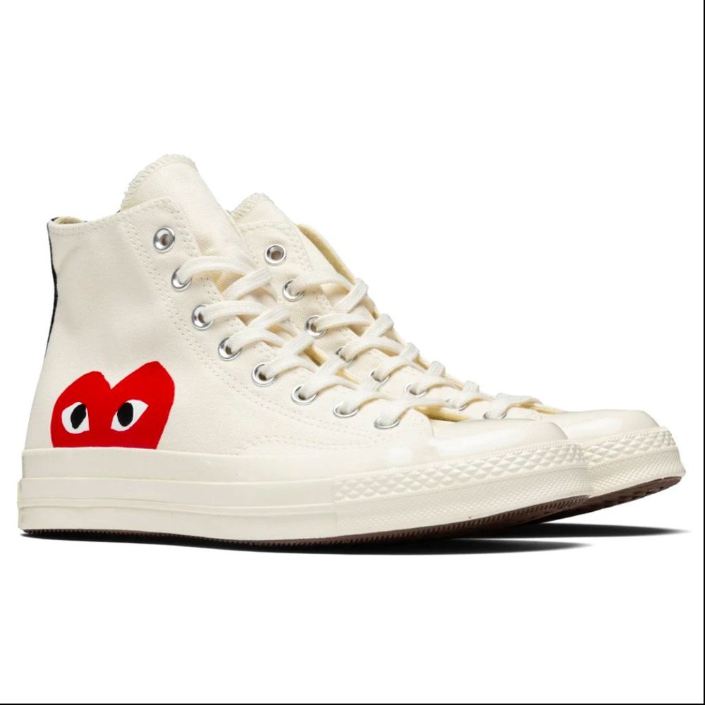 Converse x Comme des Garçons PLAY Chuck 70 Hi White  7W/5M Excellent Condition